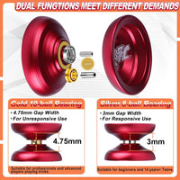 LESHARE X2 Dual-Mode Yoyo for Advanced Players & Teens Beginners – Fun for Kids & Family - Red - image 3