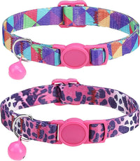 SOLMOONY Cute Cat Collar for Girl Boy - Leopard Print