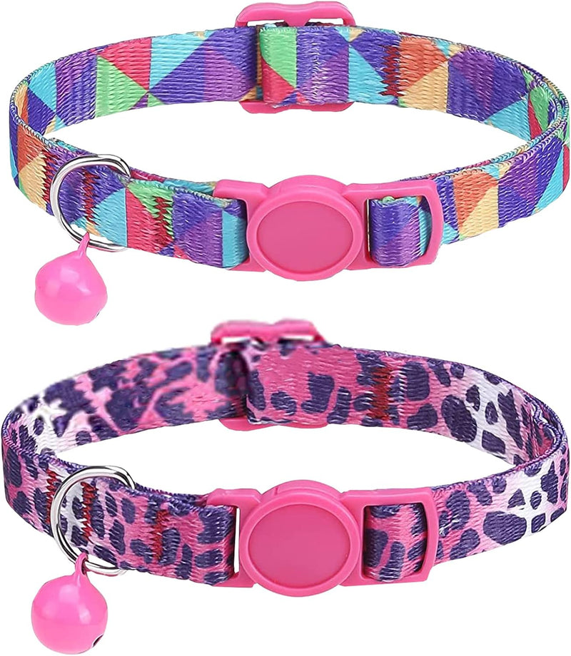 SOLMOONY Cute Cat Collar for Girl Boy - Leopard Print
