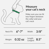 CollarDirect Leather Cat Collar with Bell - Kitten Collar, Small and Big Cat Collar for Boy Cats, Girl Cats with Safety Elastic Strap (Neck Fit 6"-7", White)