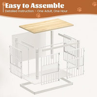 VOPEAK 40" Dog Crate Furniture, Chew Resistant Large Dog Crate for Medium Large Dogs, Heavy Duty Dog Crates Dog Kennel Cage Indoor with Double Doors, Wooden End Table for Bedroom Living Room