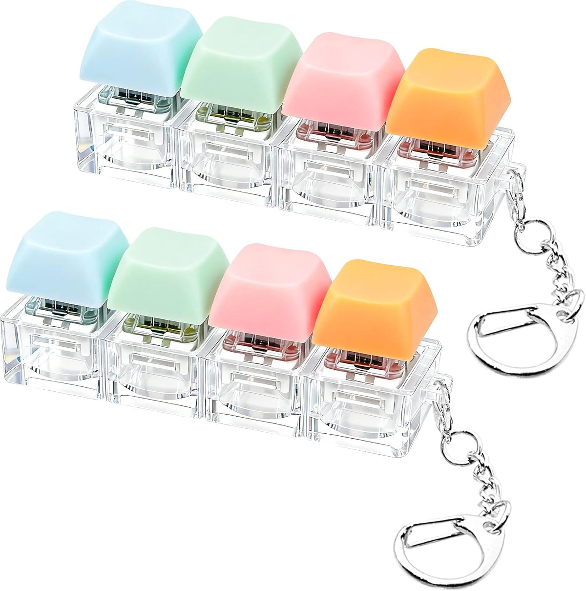 2 PCS Keyboard Fidget Toy - Four Colors - Pink Orange Blue / General