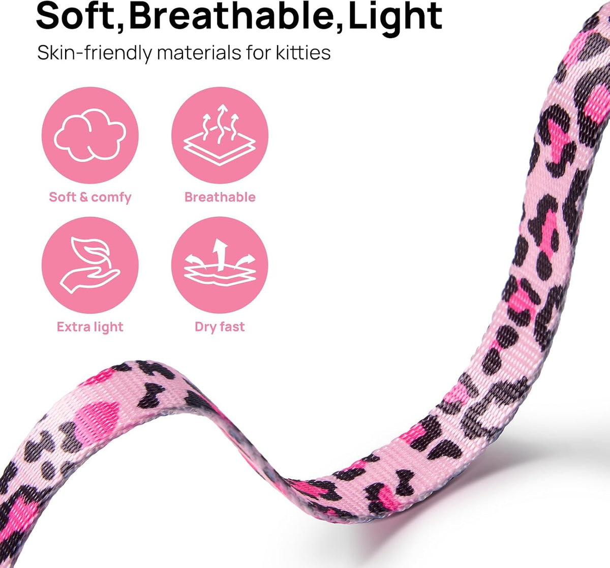 Adjustable Cat Harness and Leash Set Escape Proof – Essentials for Cats - Yellow & Pink, Adjustable - image 3