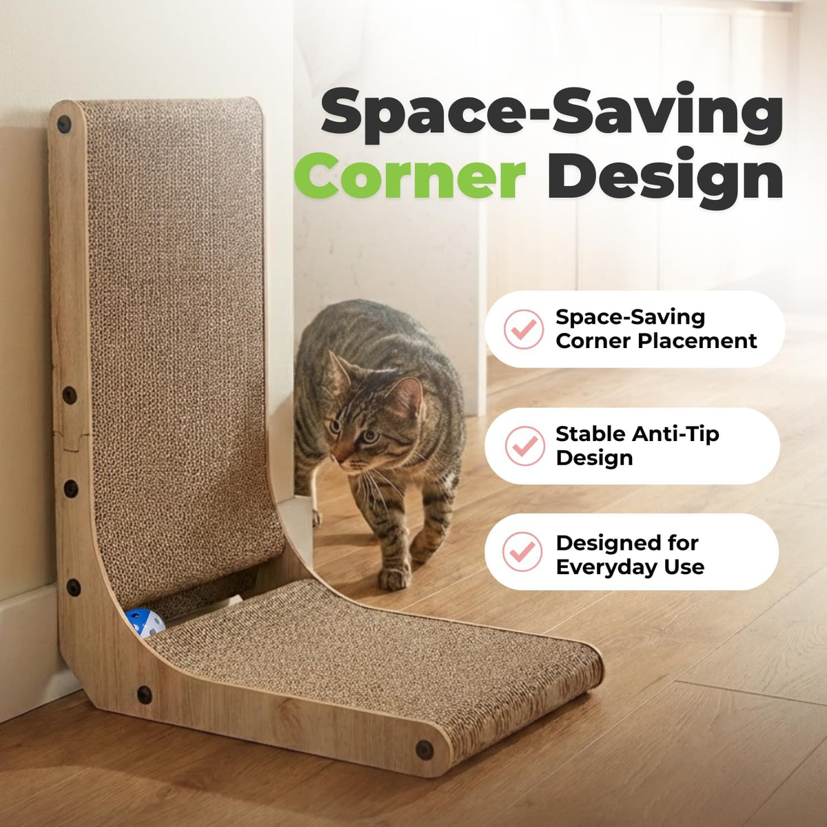 Catify Spin n' Scratch Cat Scratch Pad Refill, Round - L-Shape - H: 19" - image 4