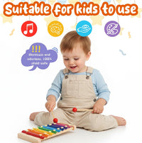 MCPINKY Xylophone for kids 2 Mallets, Wooden, Rainbow – Fun for Kids & Family - Medium (Pack of 2) - image 2