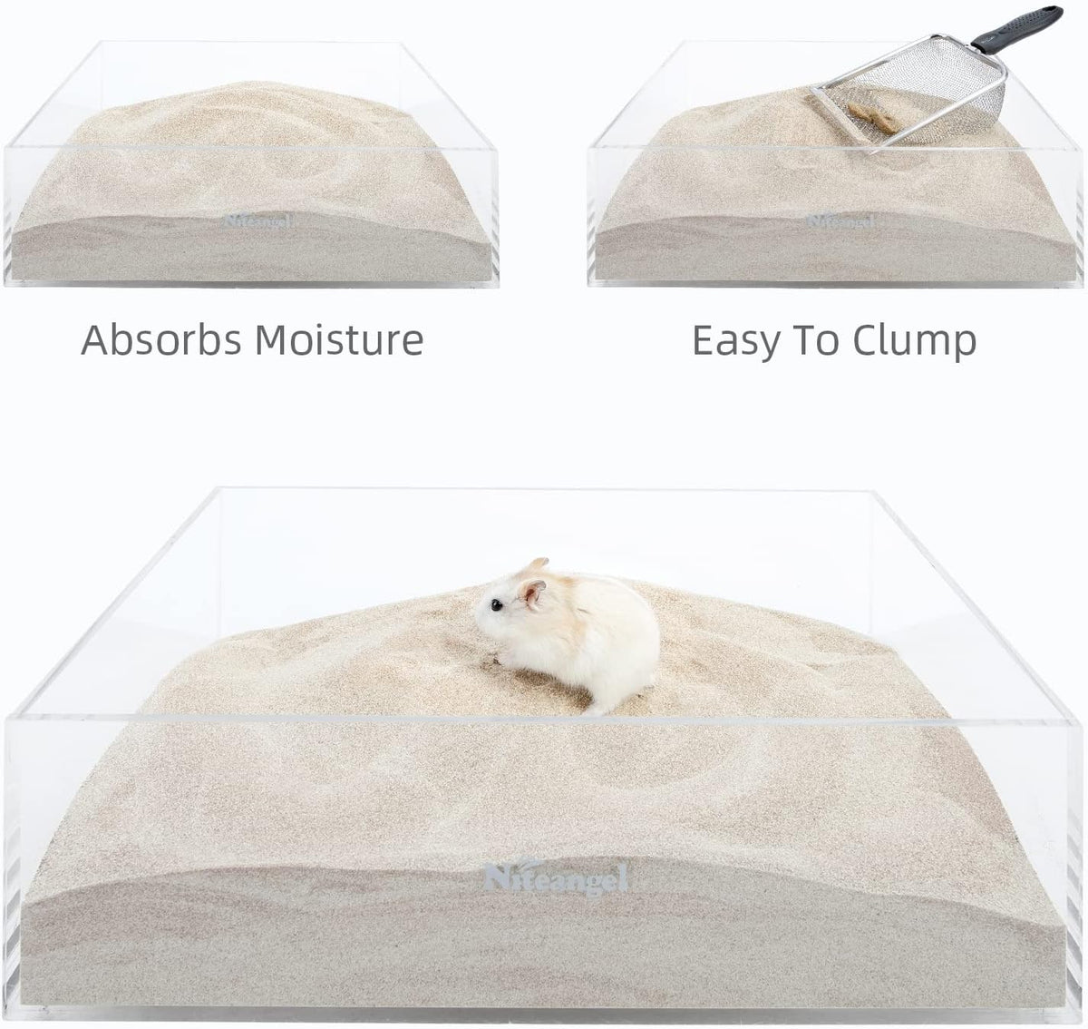 Niteangel Hamster Desert Bath Sand: 2.5lb/40oz No-Dust Bath & Easy - 2.5LB/40oz / Desert Sand & Zeolite Particles - image 2