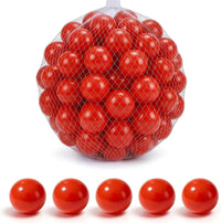 Clear Ball Pit Balls - Crush Proof Plastic Toy Balls for Boys and Girls – Fun for Kids & Family - 100 PACK / Red