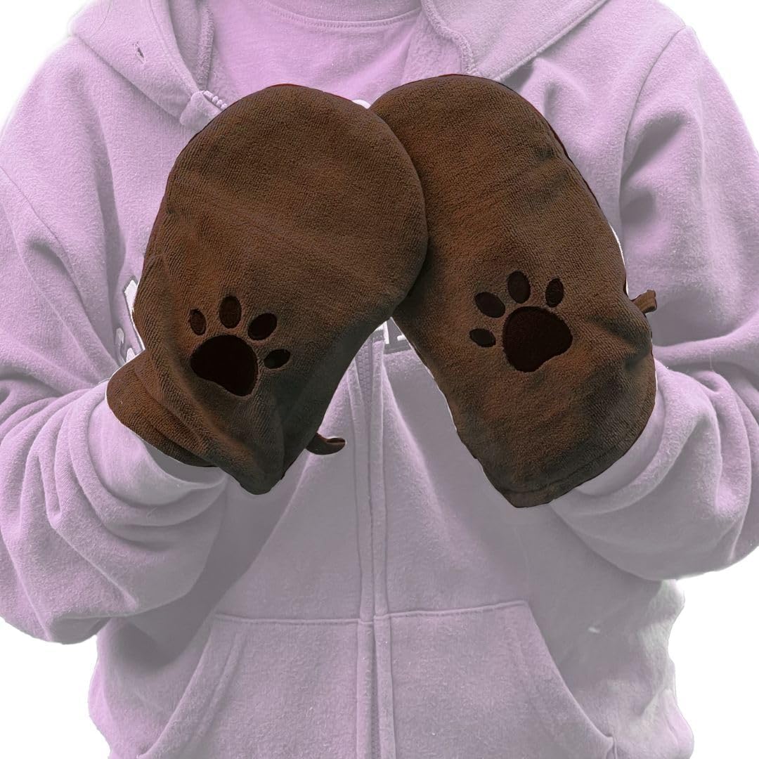 Penny & Niko Microfiber Pet Towel Mitts - Standard - 2 pack / brown - image 3