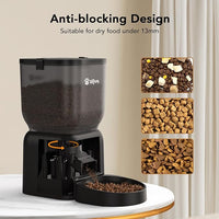 Automatic Dog & Cat Feeder with Freshness Preservation, 4L Timed Cat Feeder with LCD Screen.Up to 6 Meals Per Day and 1-15 Portion for Cats & Dog (Black)