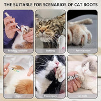 8 Pack Cat Mittens to Prevent Scratching, Adjustable Breathable Mesh Cat Booties & Claw Covers - Anti Scratch Gloves for Bathing, Nail Trimming - 4 Black & 4 Grey, Paw Inner Diameter up to 1.57 Inches