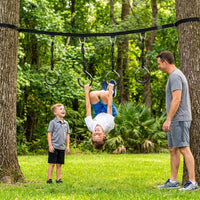 Swing Gymnastic Ring Warrior Obstacle Course Slackline Climb Trapeze - 4 Pack / Black - image 3