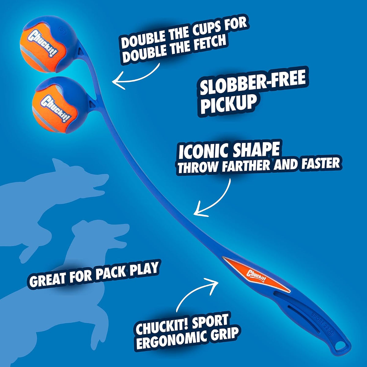 Chuckit! EcoFetch Dog Ball Launcher 18" with Medium 2.5" Ball - The Duo - image 3