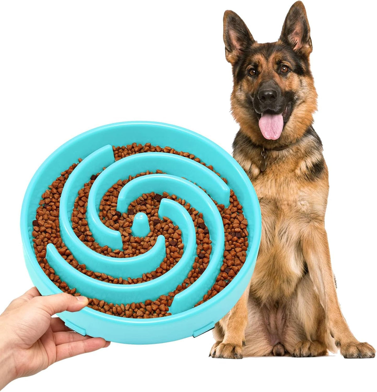 JASGOOD Slow Feeder Dogs Bowl for Large Medium Dogs - Large / B-Sky Blue