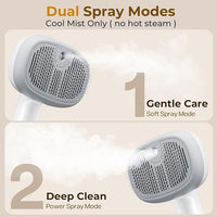 Pecute Steam Cat Brush, Self-Cleaning Cat Steam Brush with 2 Water Spray Modes, Large Capacity Tank, Dog Brush for Shedding Massaging Grooming, Cool Mist Only
