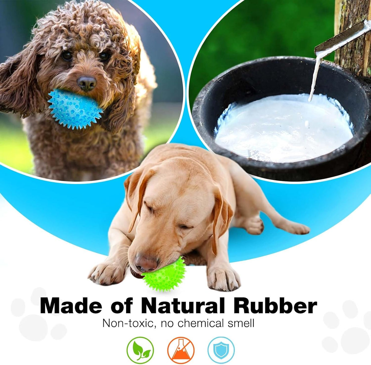 PUPTILY 2 Different Functions Interactive Ball for Dogs 2.5” Squeaky - 6pcs - image 3