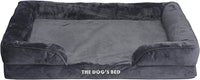 The Dog’s Bed, Orthopedic Standard Foam Waterproof Dog Bed with Standard Support, XL Grey Plush, Waterproof, Supportive Dog Bed with Replaceable Covers, Veterinary Approved