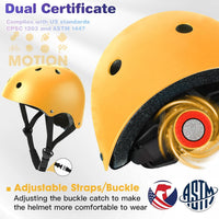 Toddler Kids Bike Helmet Set with Knee Elbow Pads - Yellow / Small: 20.1"-21.2"/51-54cm - image 2