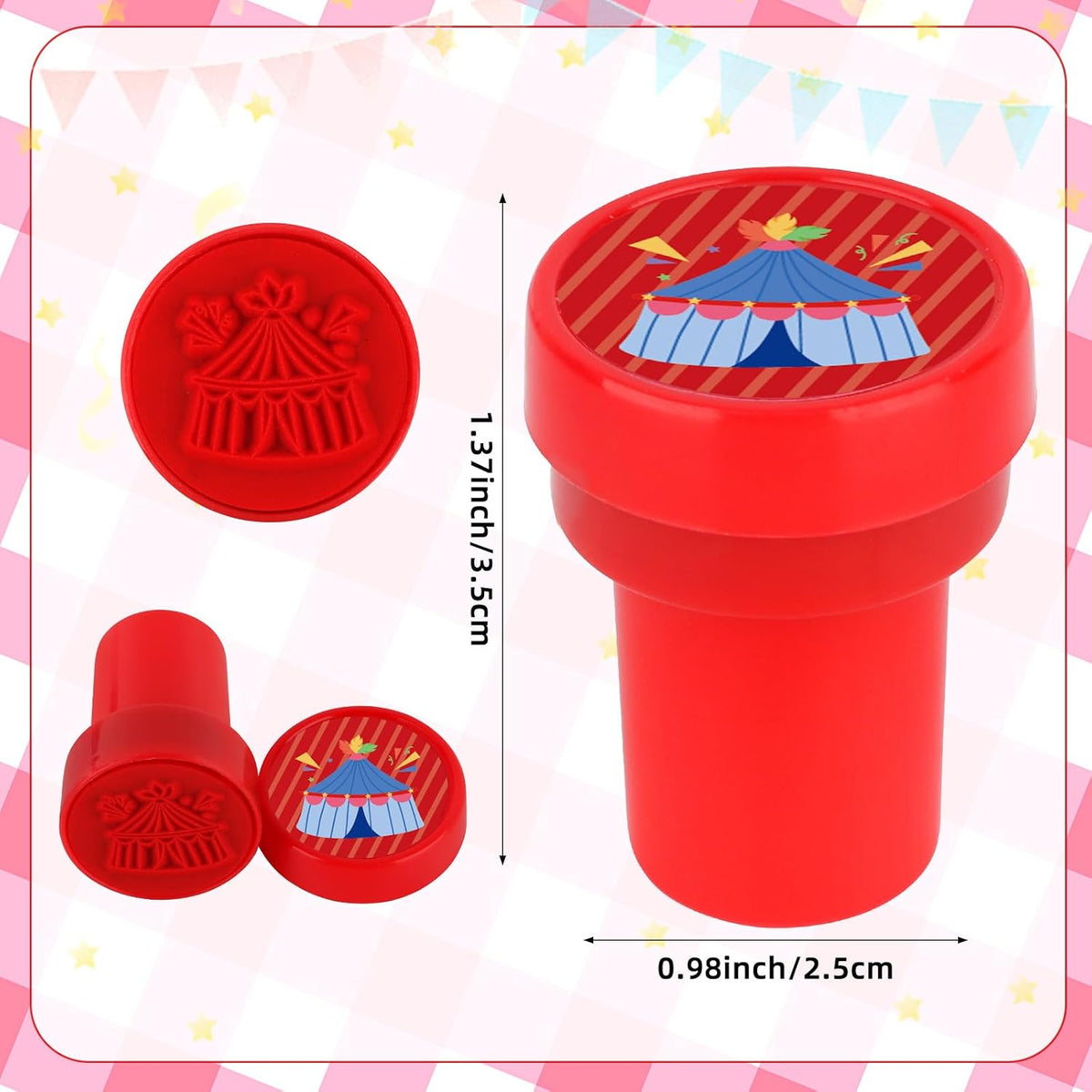 Hxezoc dog paw print stamps, 24 mini self-inking stampers in 8 bright colors - view 28