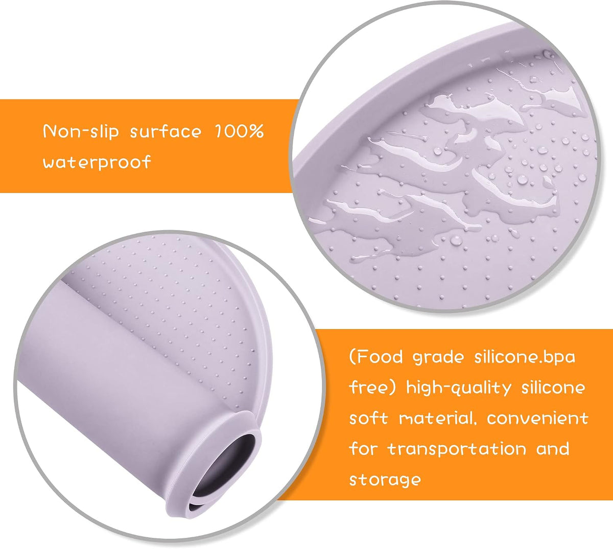 100% Waterproof 0.5" Raised Edge BPA Free Silicone Dog Food Mat - 32x24x1.0 Inch / Dove - image 3