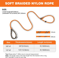 Slip Lead Dog Leash Reflective Training Durable Braided Rope Leashes – Essentials for Dogs - Orange / 1PC Small 3/8in x 6ft - image 3