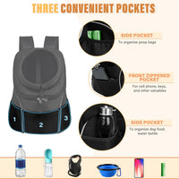 Dog Front Carrier Backpack, Adjustable Breathable Dog Backpack – Essentials for Dogs - Jet Black / Medium (4.5-8lbs) - image 4