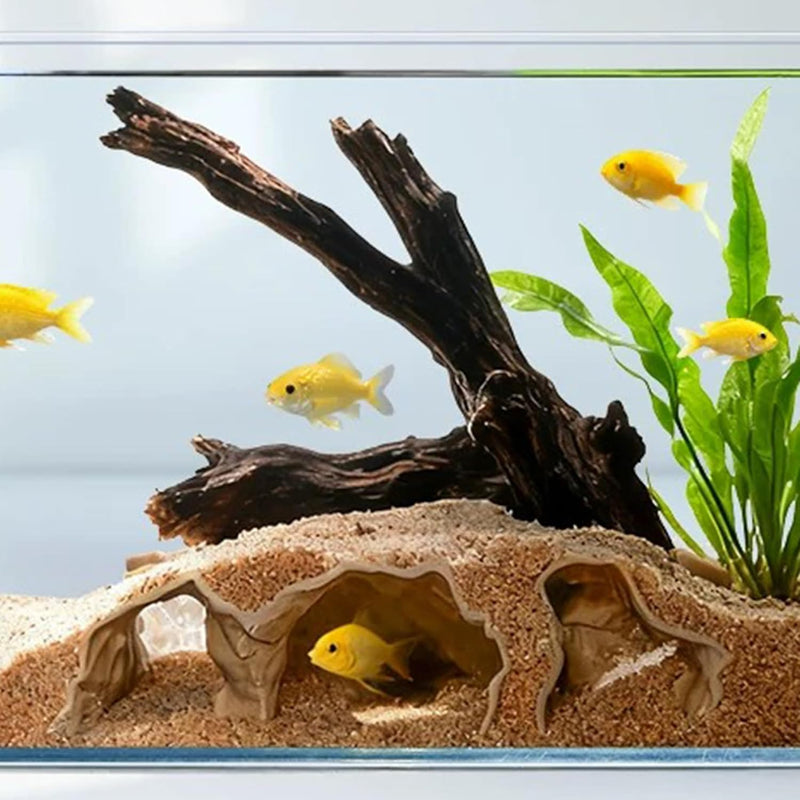 LIYAOLI Aquarium Cave Fish Tank Hideout - M - Sand Color