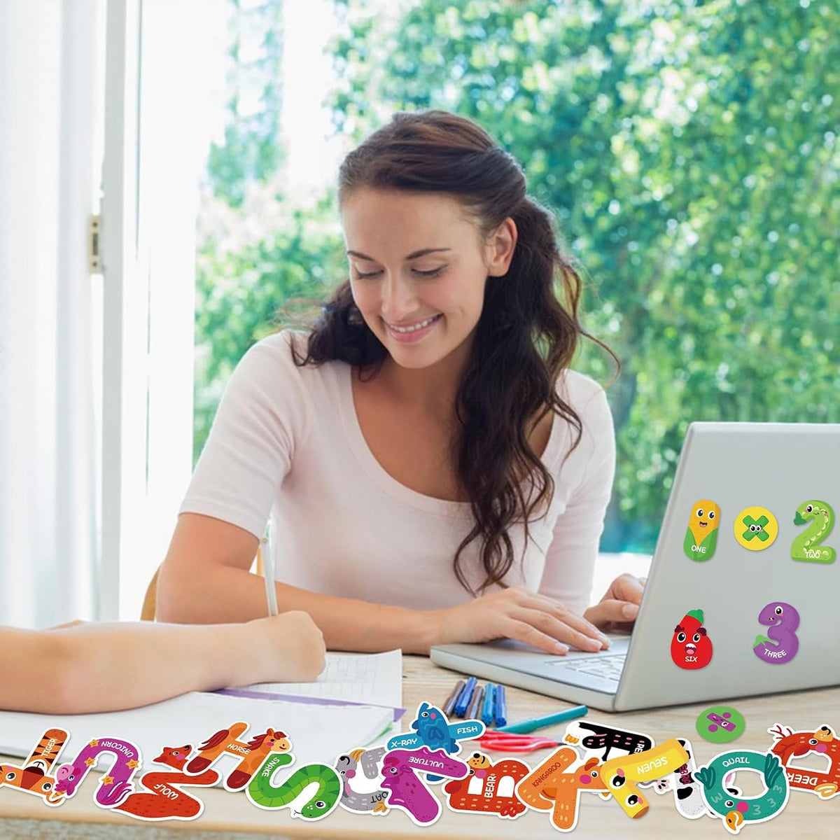 Auzesto 48 magnetic letters and numbers shaped like animals, fruits and vegetables - view 5
