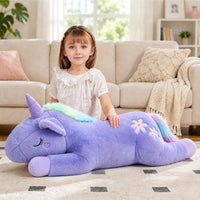 32inch Cute Giant Pink Unicorn Plush, Jumbo Soft Body Pillow Pet - Purple / 40 inch - image 2