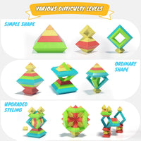 Ggiibro sorting stacking toys, 40 colorful pyramid blocks with storage box - view 5