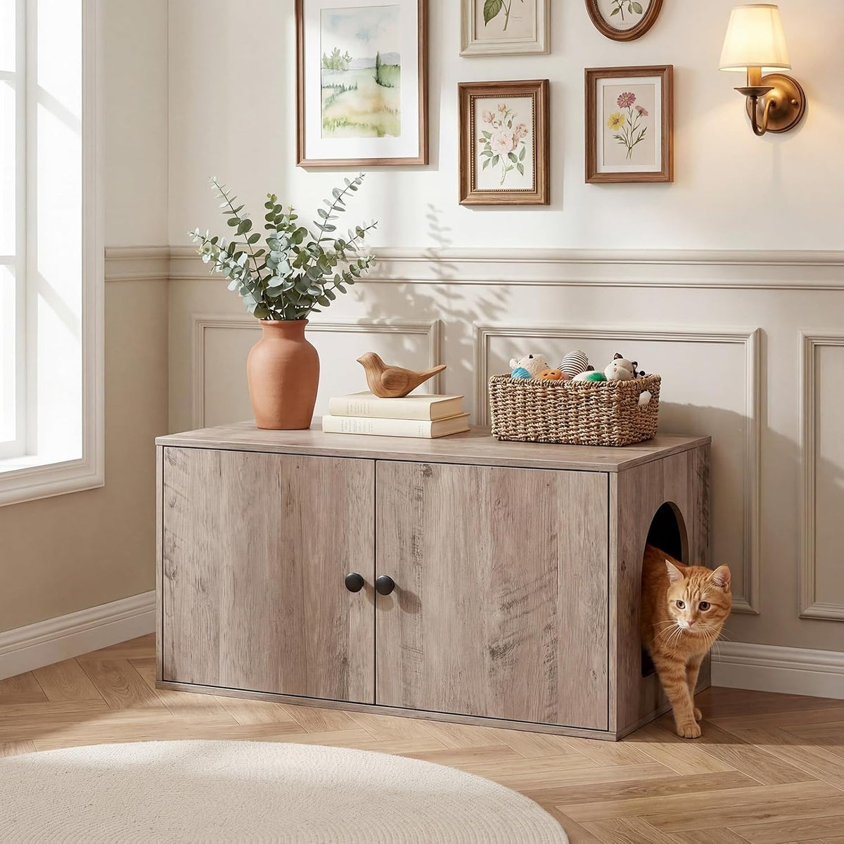 HOOBRO Cat Litter Box Enclosure - Greige - image 4