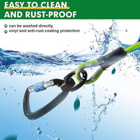 Snagle Paw Dog Tie Out Cable 15FT,Heavy Duty Dog Leads for Yard with Shock Absorbing Spring & Swivel Hook,Leash Cable for Outdoor Camping,Dog Line for Small Large Dogs,withstand 1000LBS Break Strength
