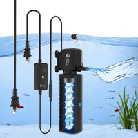 AquaMiracle 130GPH U -V Aquarium Filter with Timer for 10-30 Gal Fish - SV500 for 10-30 Gal Tank