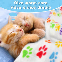 Eccliy 20 Pcs Puppy Blanket Fleece Pet Dog Throw - Paw / 28 x 24 Inch - image 3