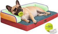 Comfort Expression Orthopedic XL Dog Bed for Large and Extra Large - Mint Fiesta / 36"L x 27"W x 7.5"Th