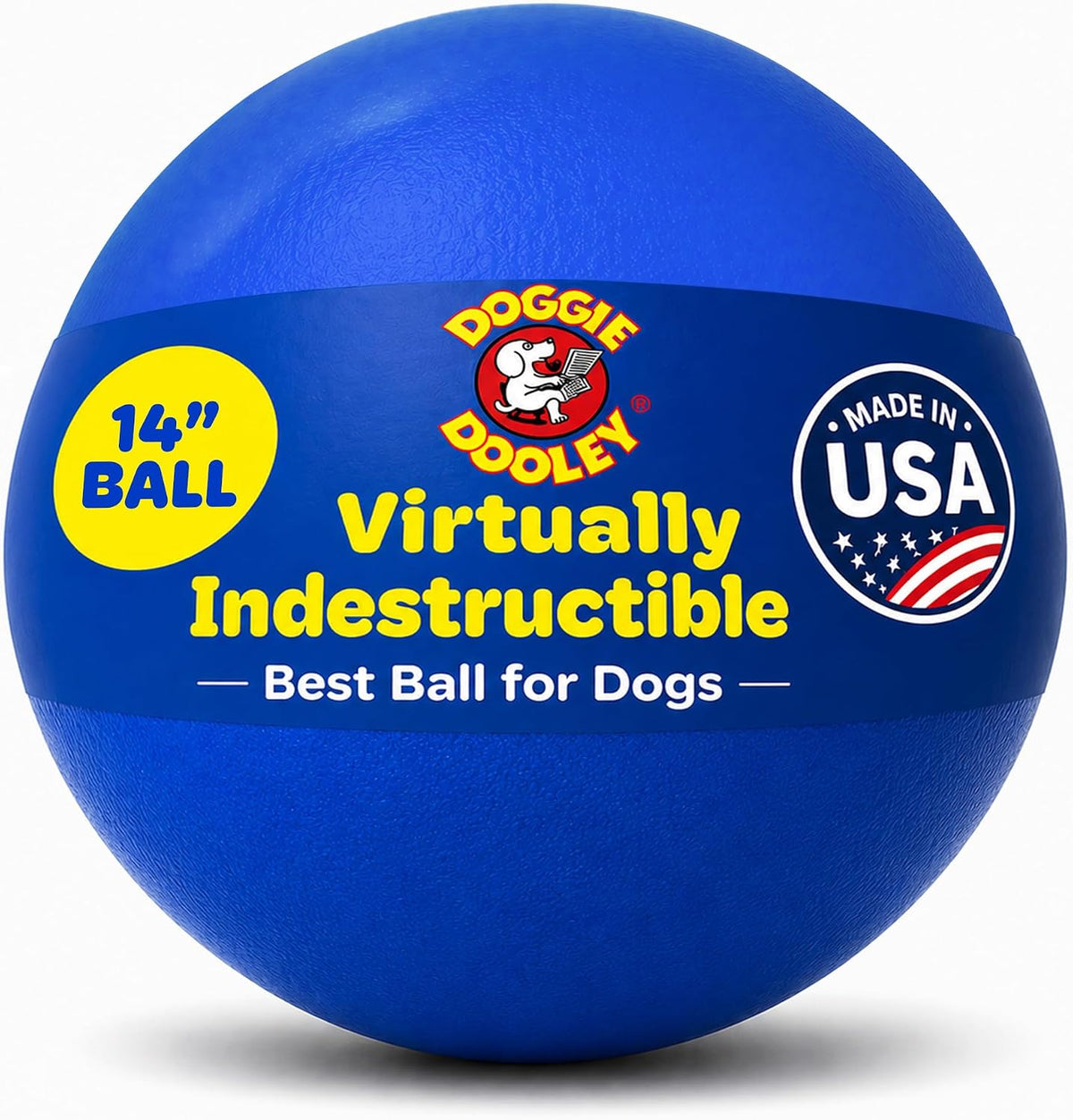 Doggie Dooley Virtually Indestructible Dog Ball - Blue / X-Large (14 inch)