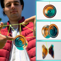 W07 yoyo Professional Metal Trick Yoyo Responsive & Unresponsive – Fun for Kids & Family - 7-Black Green Yellow 1 - image 2
