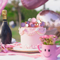75 Pieces Cake Balls Topper Decorations Foam Cupcake Topper Mini - Purple,pink,gold,white - image 3