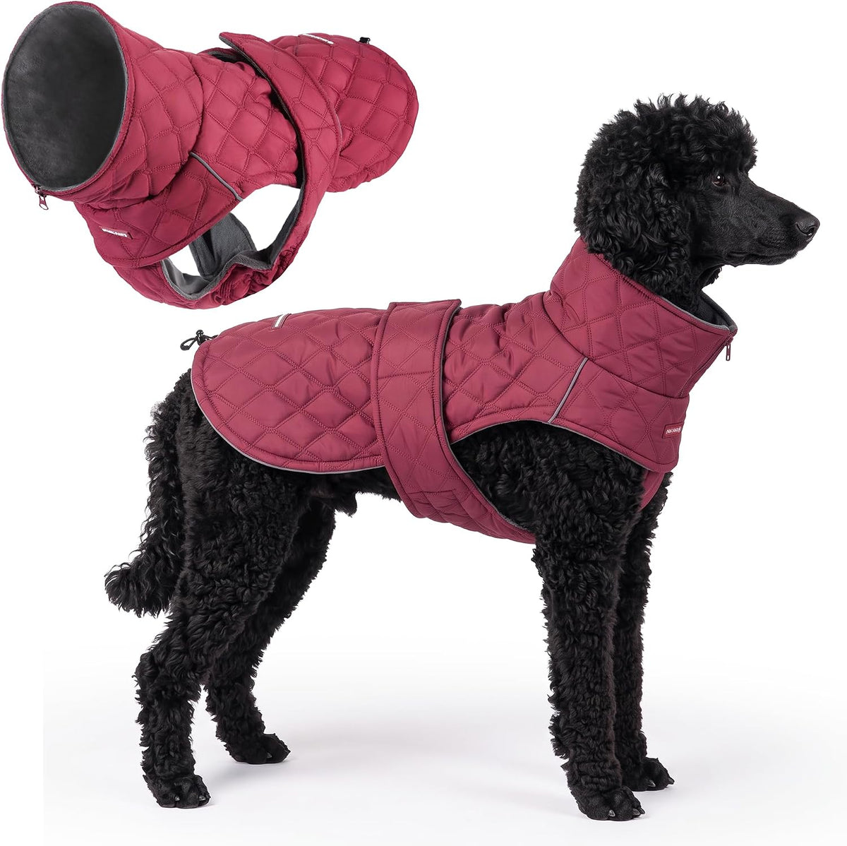 Spark Paws Quilted Dog Winter Coat - Red / XX-Large