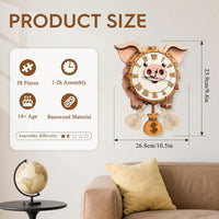 Halloween 3D Puzzles for Adults Halloween Puzzle Clock Adult Craft – Fun for Kids & Family - Pig Clock - image 3