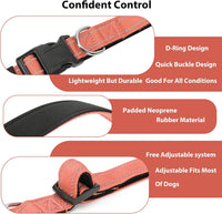 Reflective Dog Collar, Adjustable Nylon for Medium Dogs - Coral / XS:width 5/8"neck 8-10.5" - image 4