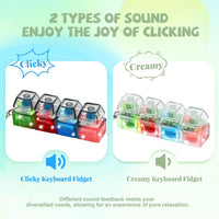 2 Pcs LED Keyboard Fidget Toy for Adults - Light Green Creamy+blue Switch - image 2