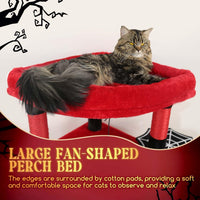 Globlazer Corner Stable Cat Tree Tower with Scratching Post, C51 - 51inch / Red Black - image 2