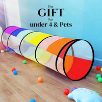 Kids Play Tunnel for Toddlers - Colorful Play Tunnel with Mesh - image 3