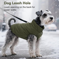 ASENKU Dog Winter Coat Dog Fleece Puffer Jacket for Small Medium - XX-Large / Armygreen - image 2