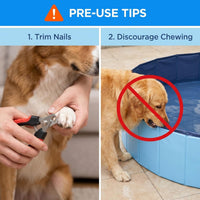 Foldable Dog Pool, Collapsible Dog Swimming Pool Hard Plastic Portable Pets Bath Tub for Dogs - 5XL - 97" x 16" - image 2
