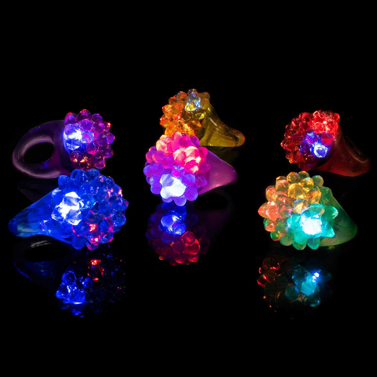Super Z Outlet Flashing Colorful LED Light Up Bumpy Jelly Rubber - image 3
