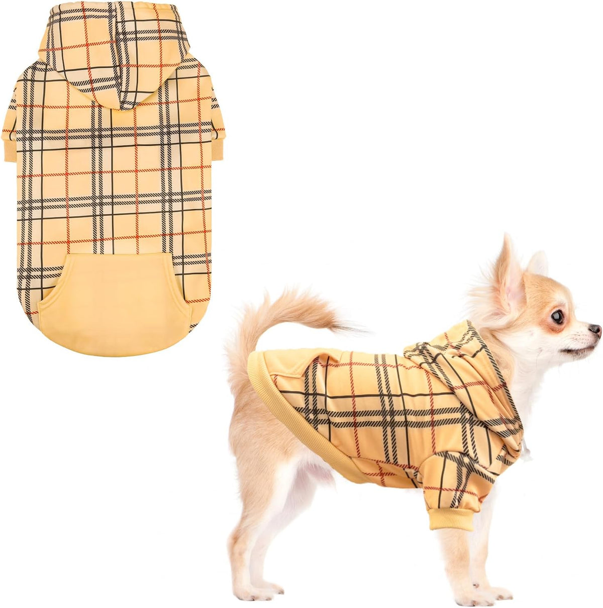 Halloween Dog Hoodie Sweatshirt, Pumpkin Pet Costume Outfit, L – Essentials for Dogs - Light Khaki / Small