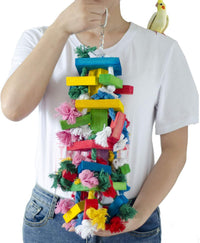 Deloky Bird Block Knots Tearing Toy - 19.7 x 5.6 inches