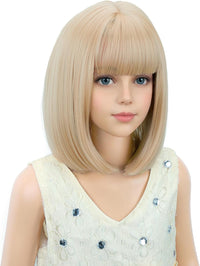 PATTNIUM kids short chocolate brown bob wig with bangs - view 31