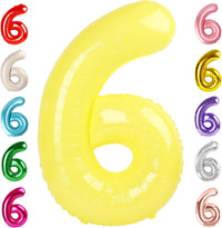 Number Balloons 1st Birthday Decorations - Yellow / Number 6